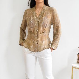 Vintage Pure European Silk Blouse Top